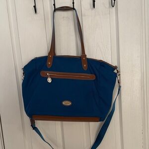Coach Sawyer Blue Canvas Diaper/ Large Tote Bag Style F37758